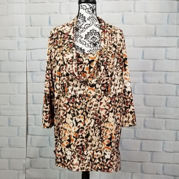 Notations sz 2x stretch cowl neck top - Picture 1 of 8